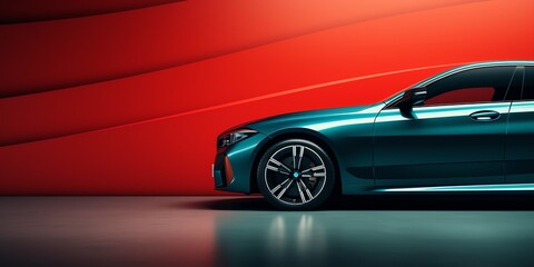 Close-up of luxury car with copy space background