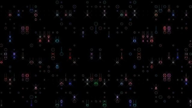 Beautiful videos that glow, shine brightly that regulate subtle movements with colorful stripes on a black background	