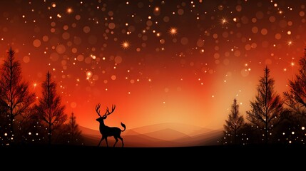 christmas background with reindeer