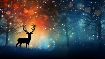 christmas background with reindeer