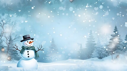 Obraz premium snowman in the christmas snow
