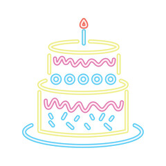 birthday party neon cake