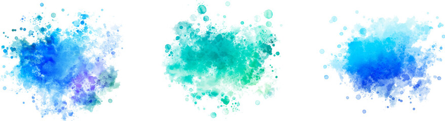 watercolor vector stains; background for texts (blue)