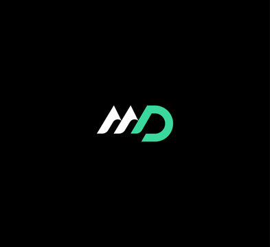 Letter MD, DM logo design template elements. Modern abstract digital alphabet letter logo.