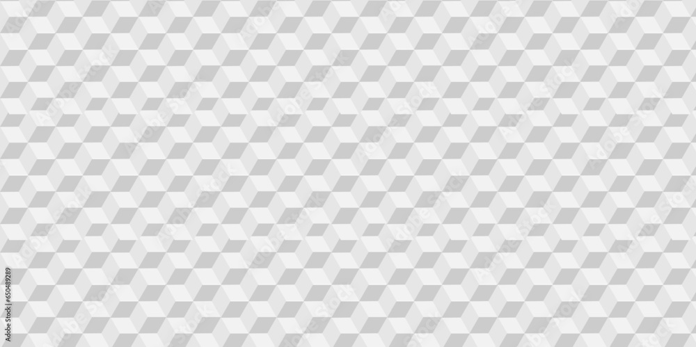 Sticker seamless geometric pattern abstract background. abstract cubes geometric white and gray color hexago