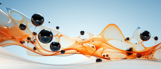 Digital abstract orange and black background with water droplets