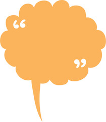 Colorful pastel yellow color speech bubble balloon with quotation marks icon sticker memo keyword planner text box banner, flat png transparent element design