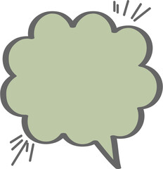 Colorful pastel green color speech bubble balloon icon sticker memo keyword planner text box banner, flat png transparent element design
