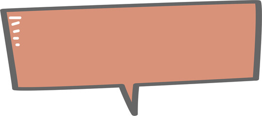 Colorful pastel orange color speech bubble balloon icon sticker memo keyword planner text box banner, flat png transparent element design