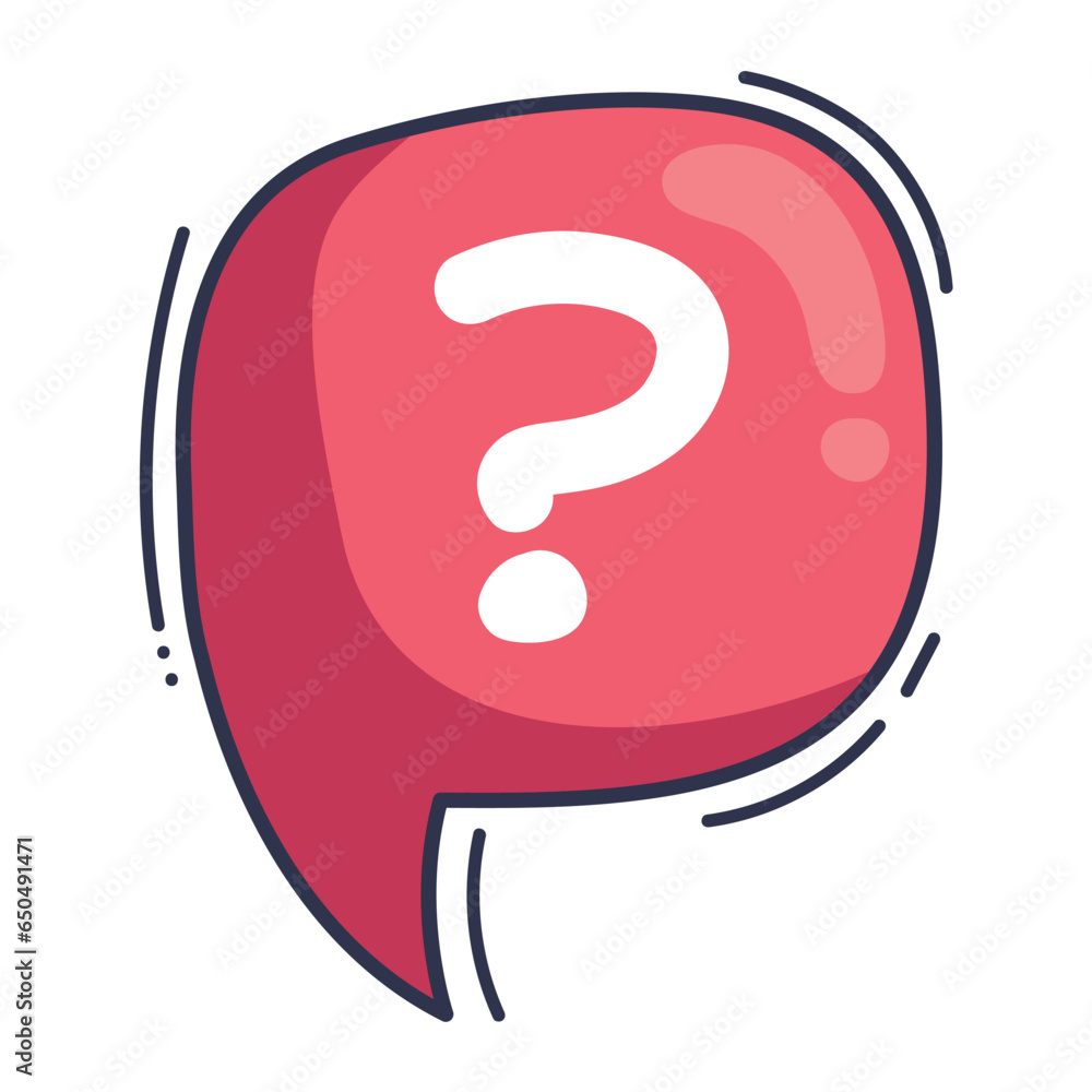 Poster speech bubble with interrogation sign layout
