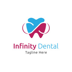 Vector infinity dental care logo design template