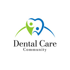 Fototapeta premium Vector dental care family logo design template