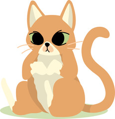 Sit Cute Cat Illustration