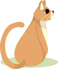 Side Stand Cat Illustration
