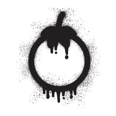 Tomato icon graffiti with black spray paint