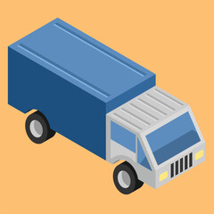 delivery truck isometric vector illustration 3Dvector pro illustration