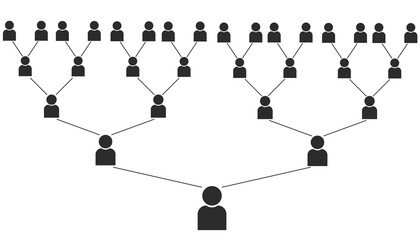 Business tree illustration. Describe multilevel marketing