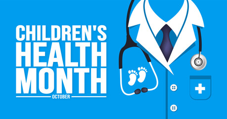 October is Children's Health Month background template. Holiday concept. background, banner, placard, card, and poster design template with text inscription and standard color. vector illustration. © Neelrong