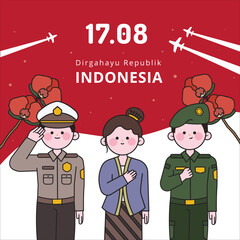 Illustration Vector Graphic of Indonesia Independece Day