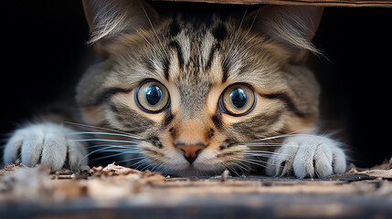 Curious cat picture, Beautiful pet animal background image