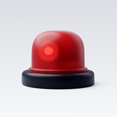 3d Vector Police Flasher siren car top light, Law and fairness concept.