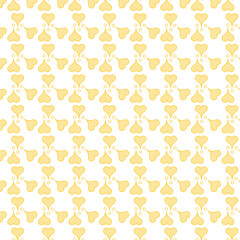 Digital png illustration of yellow hearts pattern on transparent background