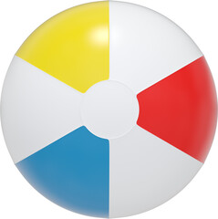 Digital png illustration of colourful beach ball on transparent background