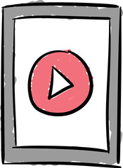 Digital png illustration of screen with start button on transparent background