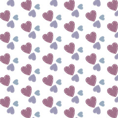 Digital png illustration of purple hearts pattern on transparent background