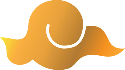 Digital png illustration of yellow decorative design on transparent background