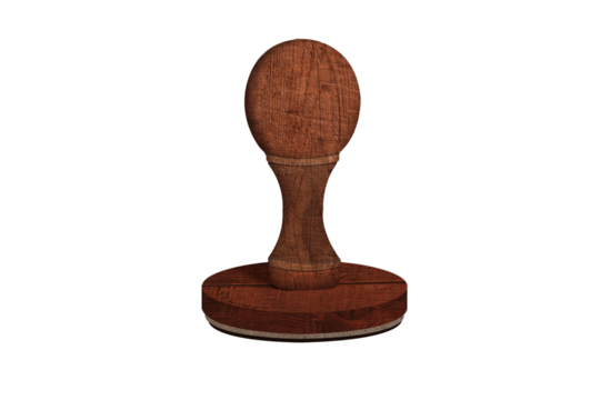 Digital png illustration of wooden stamp on transparent background - Powered by Adobe
