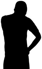 Digital png silhouette of male football player on transparent background