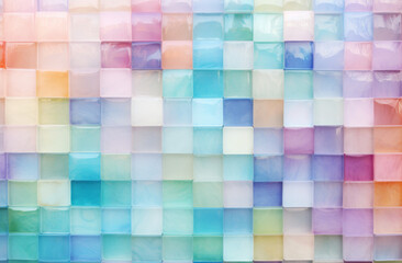 many pastel colors tile background with small squares - generative ai