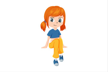 Cute Girl Character Design Illustration