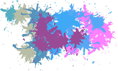 Digital png illustration of colourful paint splatters on transparent background