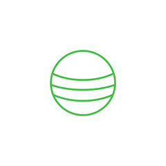 Digital png illustration of green outline if cricket ball on transparent background