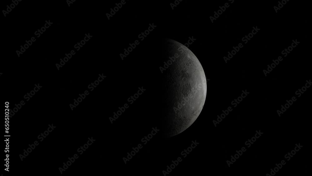 Wall mural moon lunar eclipse phase on dark black background loop animation. moon lunar eclipse phase on dark b