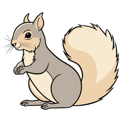 Eastern Gray Squirrel, isolated on transparent background, Ai  Generated.