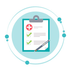 Medical clipboard diagnosis vector illustration graphic icon © Julee Ashmead