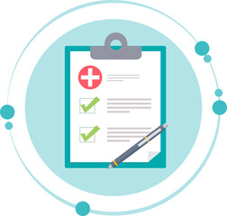 Medical clipboard diagnosis illustration graphic icon transparent background