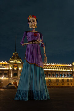 Catrina gigante, festival de d&iacute;a de muertos. 