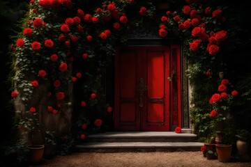 Obraz premium red door in the night
