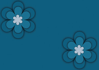 navy paper art paper cut wave flower background