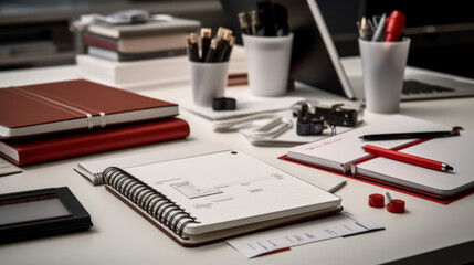 Office stationary, desk, supplies, work, organization, pen, paper, tools, professional, study, business, equipment