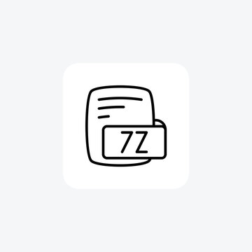 7Z 7 Zip Archive Line Style Icon
