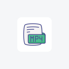 Mp4 Mpeg 4 Video Color Outline Style Icon
