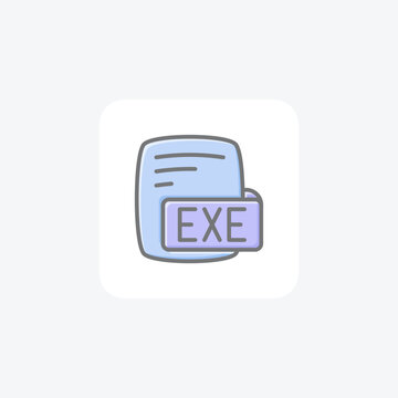 Exe Executable File Awesome Lineal Style Icon