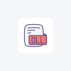 Dll Dynamic Link Library Color Outline Style Icon