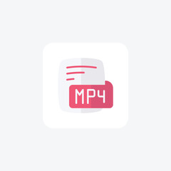 Mp4 Mpeg 4 Video Flat Style Icon