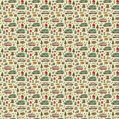 Seamless Camping Pattern